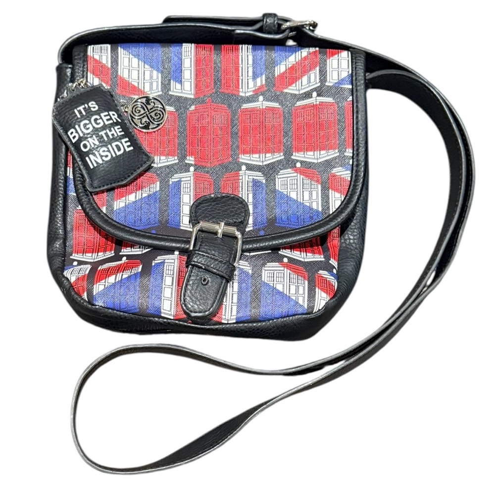 Doctor Who Crossbody Tardis Purse Bag 2012 Union Jack Red Blue Black BBC